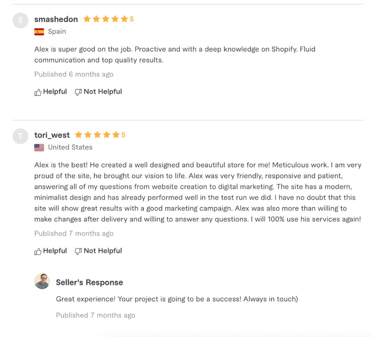 Shopify Expert | Create and Setup Premium Shopify Store Alex Sane Portfolio Fiverr