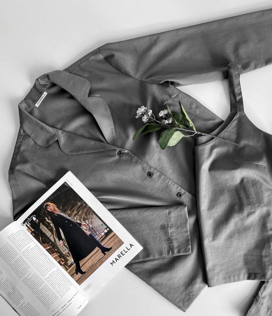 Luna Grey - Top + Pants + Home Shirt (15 colors) - the-homely.com
